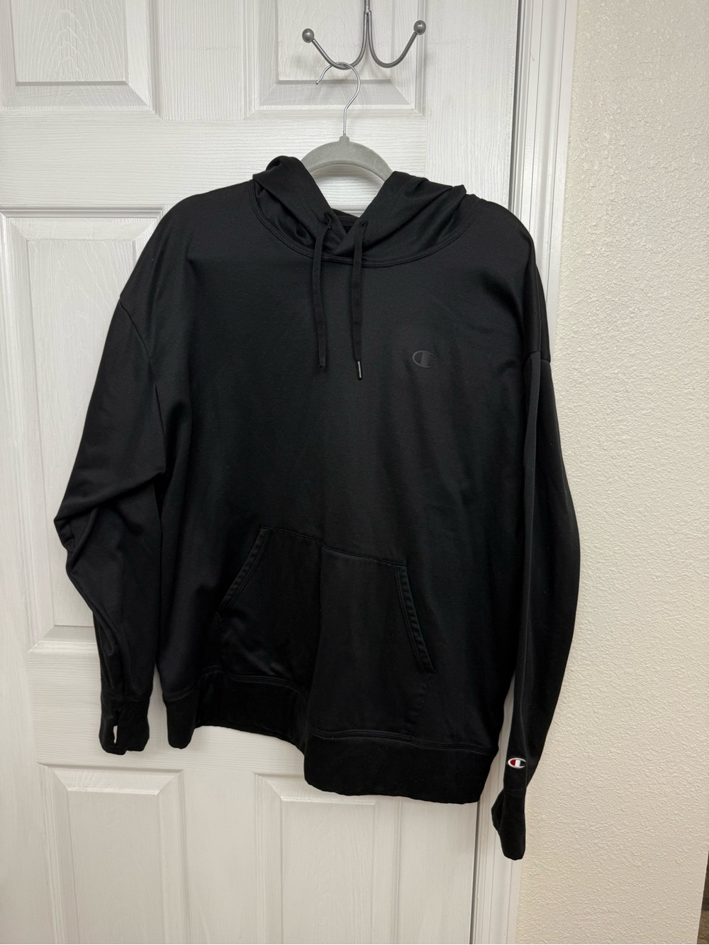 Champion Black Pullover Hoodie with Subtle Logo